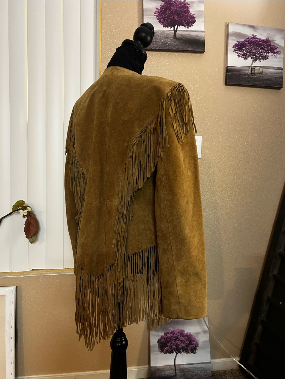 Cripple Creek Jacket Fringe Women M Western Tan Suede Biker Motorcycle Vintage - Picture 5 of 6